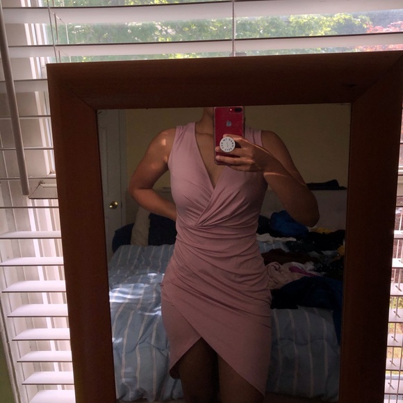 Millennial Pink Wrap Dress - Picture 1 of 3